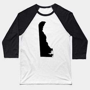 Delaware map in black Baseball T-Shirt